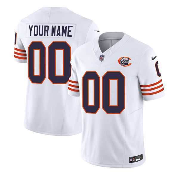 Mens Chicago Bears Active Player Custom 2023 F.U.S.E. White Throwback Limited Football Stitched Jersey